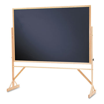 Quartet® Reversible Chalkboard, 72 X 48, Black Surface, Oak Frame freeshipping - TVN Wholesale